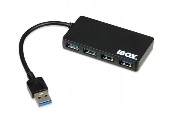 IBOX USB 3.0 czarny 4-porty Slim