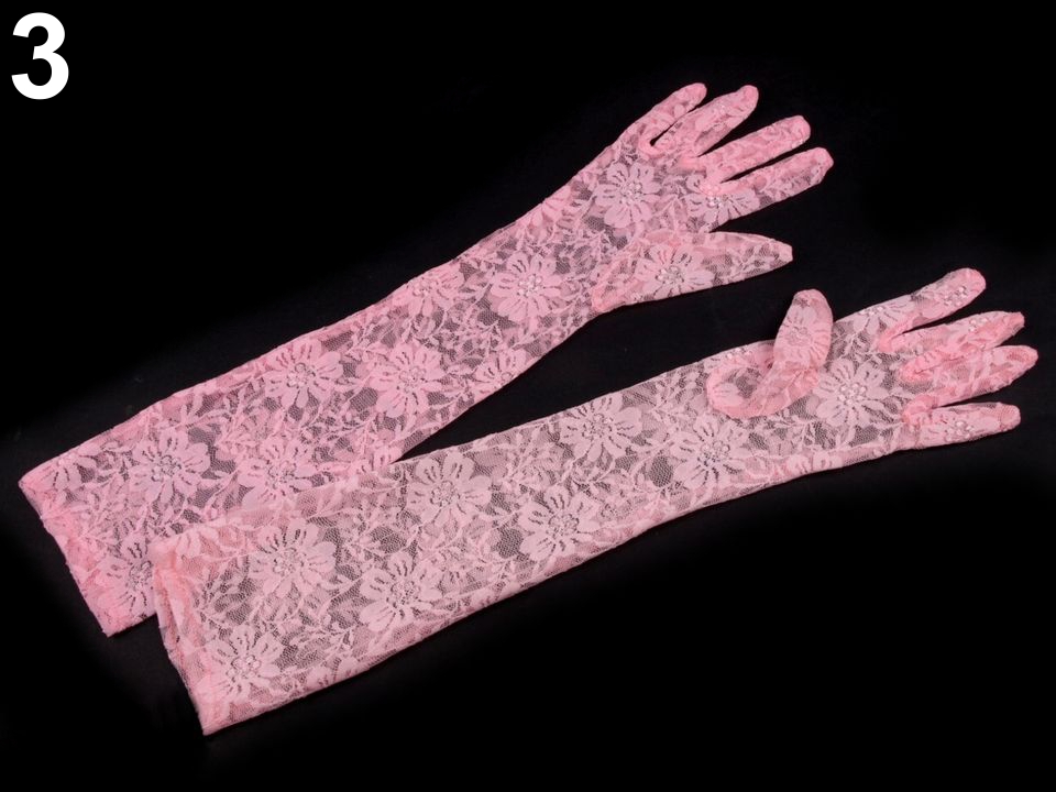 Rękawiczki wizytowe 43 cm koronka