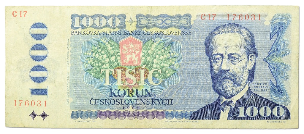 14.Czechosłowacja, 1 000 Koron 1985, P.98.a,St.3+