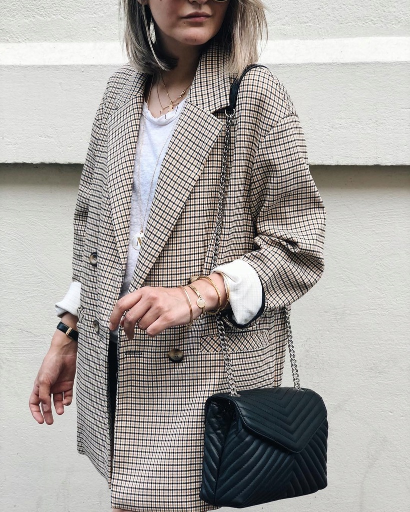 Zara marynarka w kratę oversize 40/42 L/XL