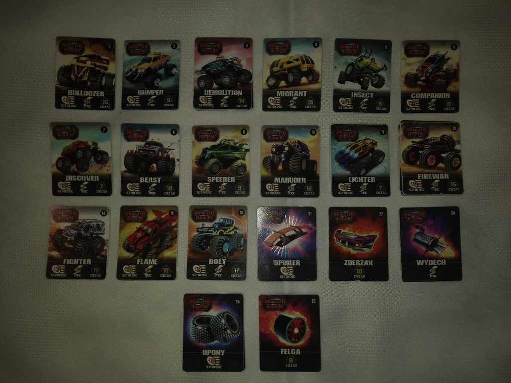 KARTY MR SNAKI Z KOLEKCJI MONSTER TRUCK!!!