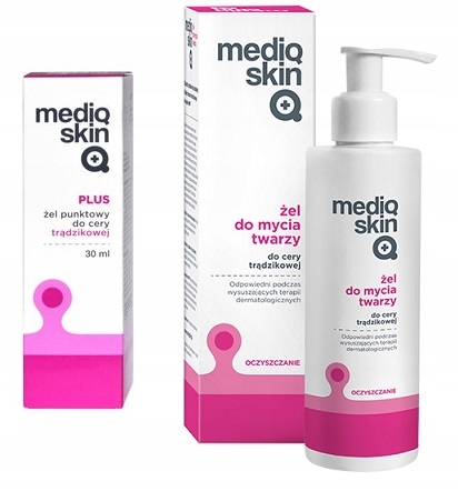 Mediqskin Plus żel punktowy +żel do mycia, trądzik