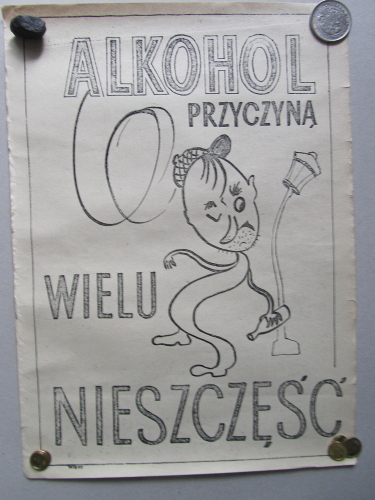 Plakat Antyalkoholowy, Alkohol, PRL