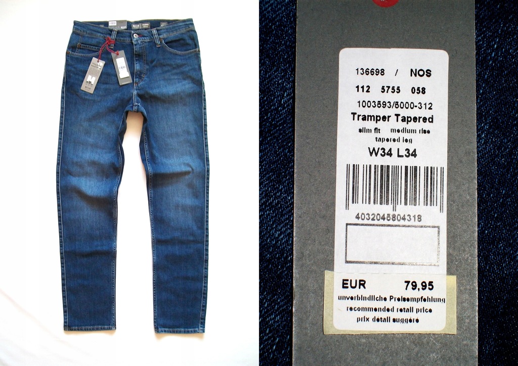 mustang tramper tapered slim fit medium rise tapered leg
