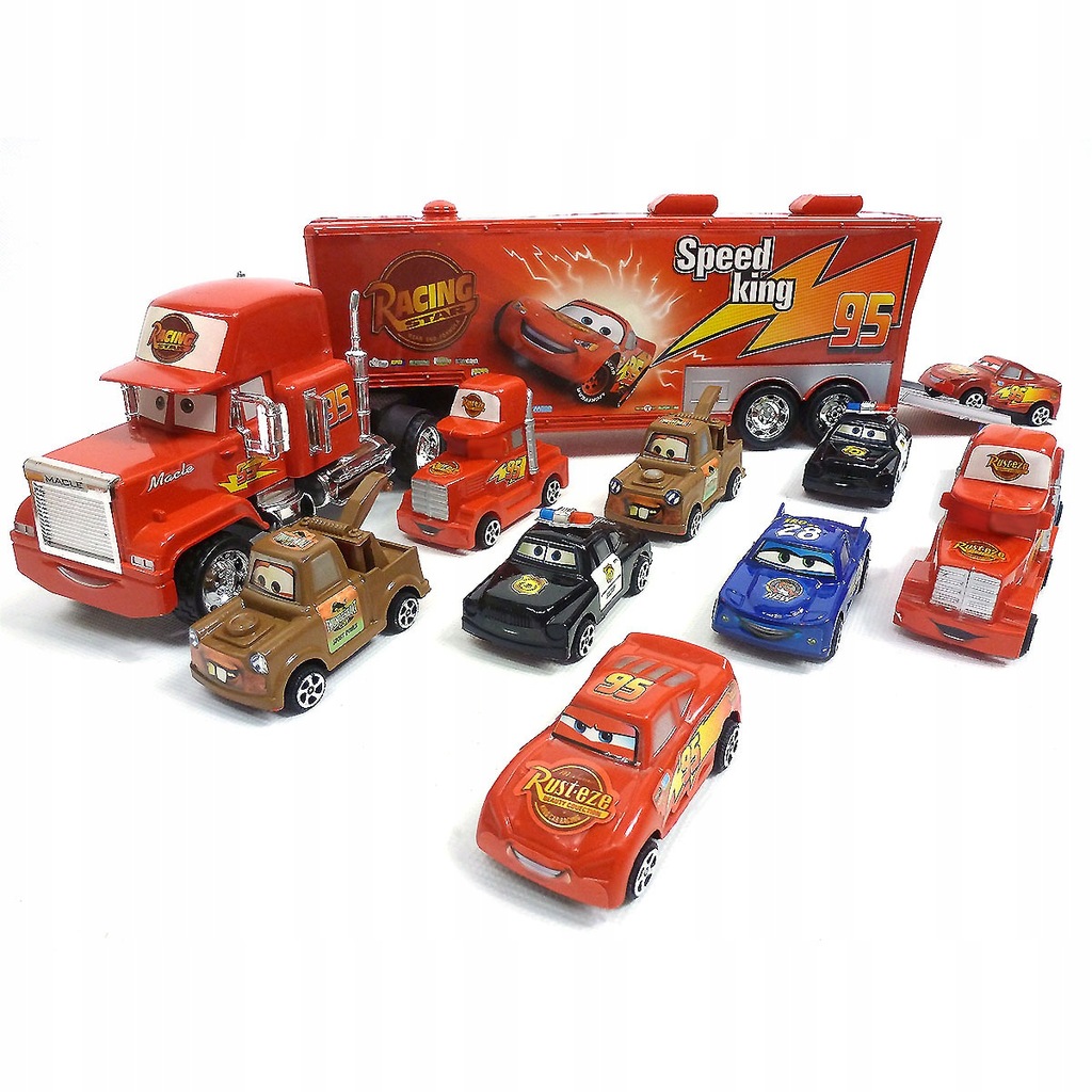 TIR MANIEK Z NAPĘDEM + AUTA ZESTAW 11w1 CARS