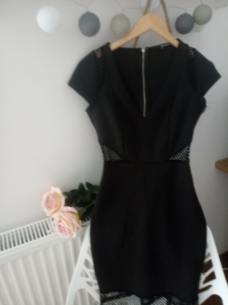 Sukienka czarna siateczka mini tally weijl  M