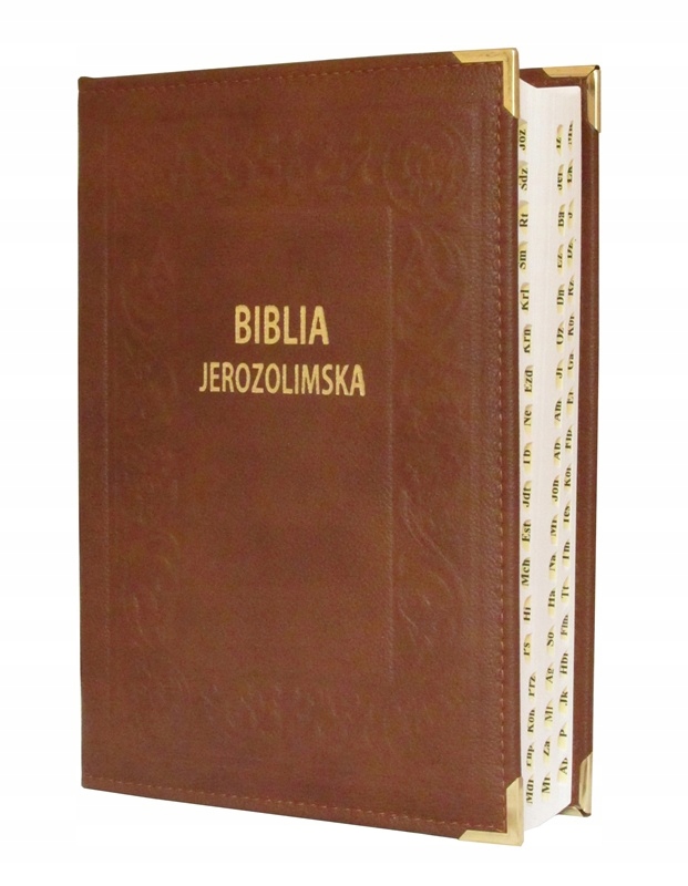 Biblia Jerozolimska brąz skóra paginowana
