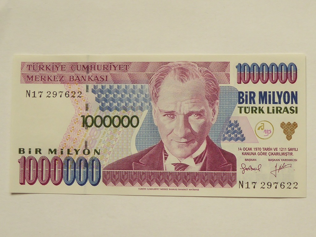 1000000 Lirasi Turcja - Banknot UNC -173
