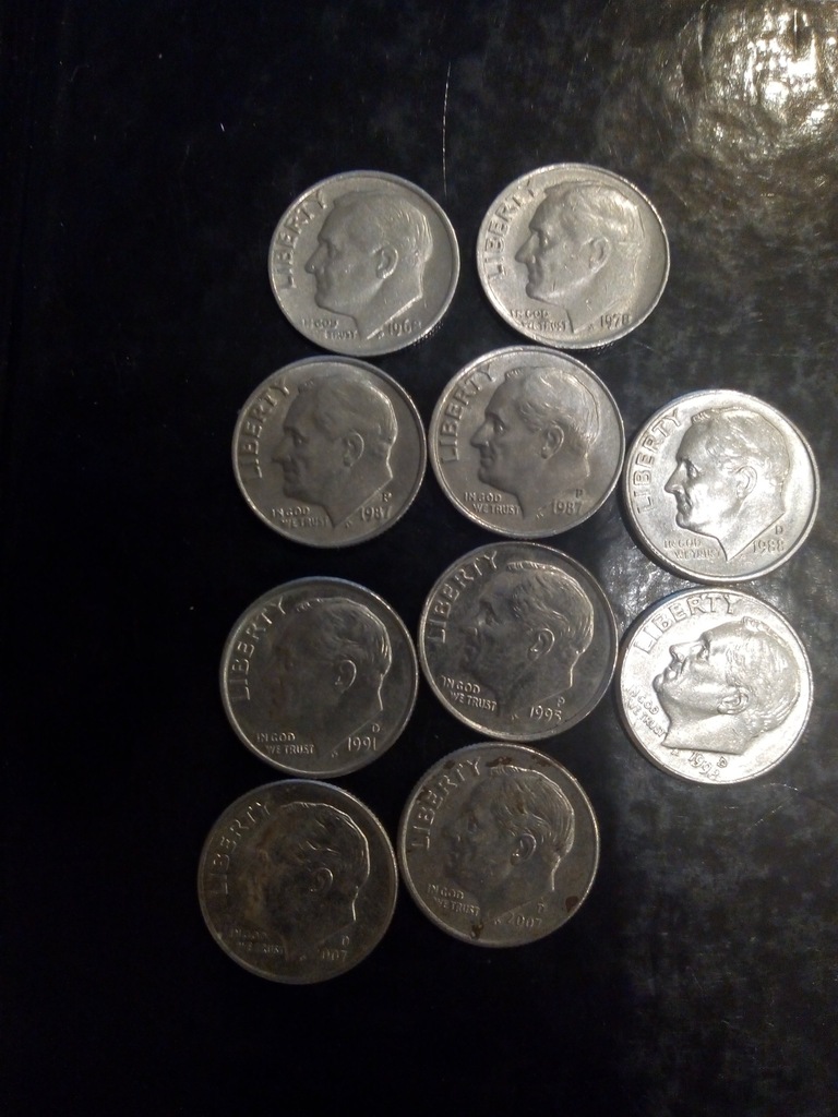 Zestaw monet Ameryka USA 1 cent (1969-2007)