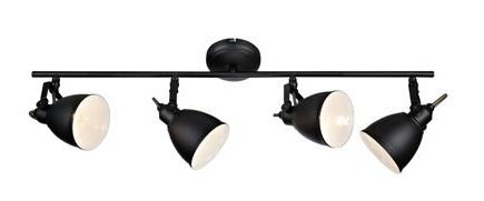 Lampa listwa ruchome klosze 4x40W czarna.