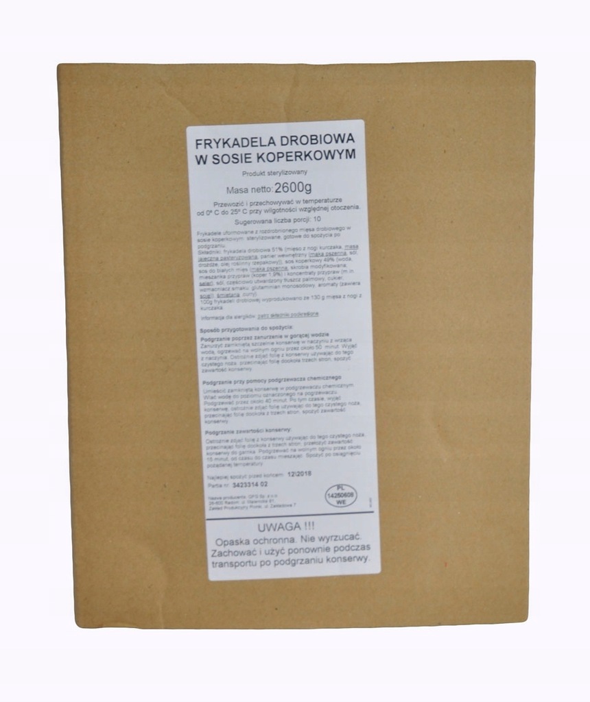 Frykadela drobiowa 2600g - 10 porcji (12/2018)