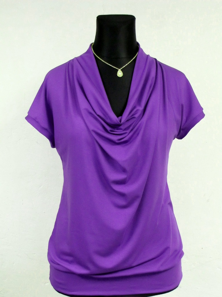 krótki rękaw BLUZKA KIMONO dekolt woda 44/46 xxl