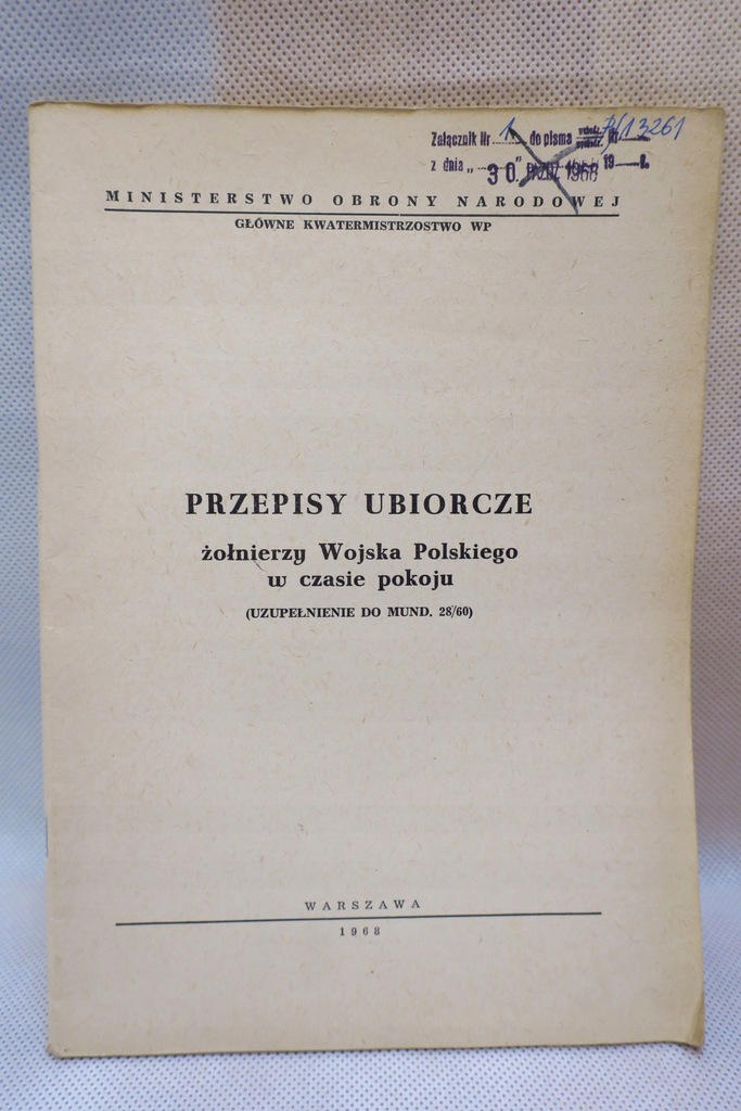 PRZEPISY UBIORCZE ŻOŁNIERZY WOJSKA POLSKIEGO 1968