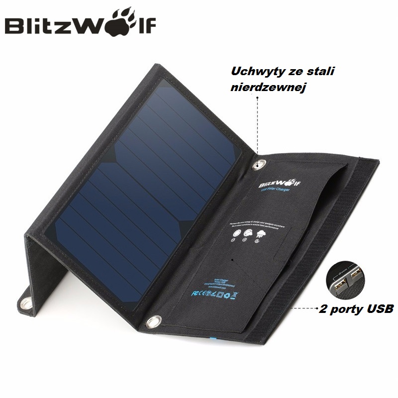 BlitzWolf - Ładowarka Solarna 15W 2A 2USB