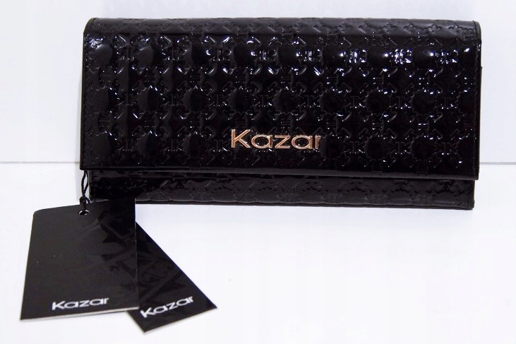 PORTFEL KAZAR 28040-L8-88 CZRNY LAKIER. #JAK NOWY