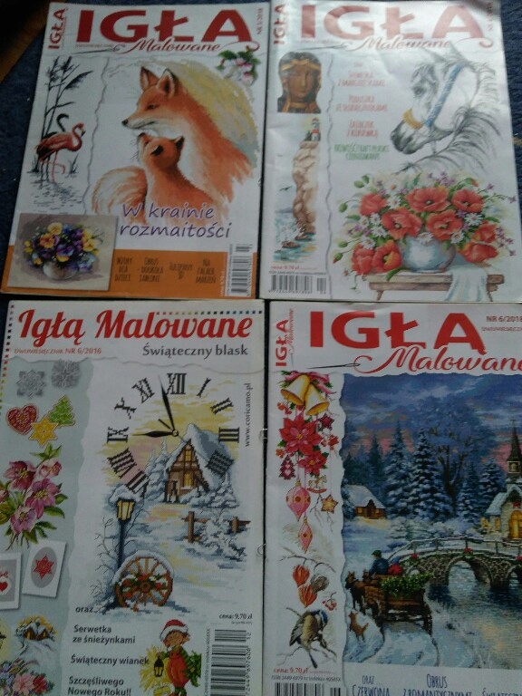 zestaw gazet igla malowane haft wzory