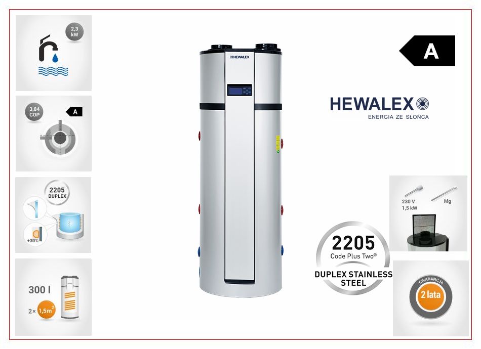 HEWALEX POMPA CIEPŁA PCWU 300sK-2,3kW 91.10.51