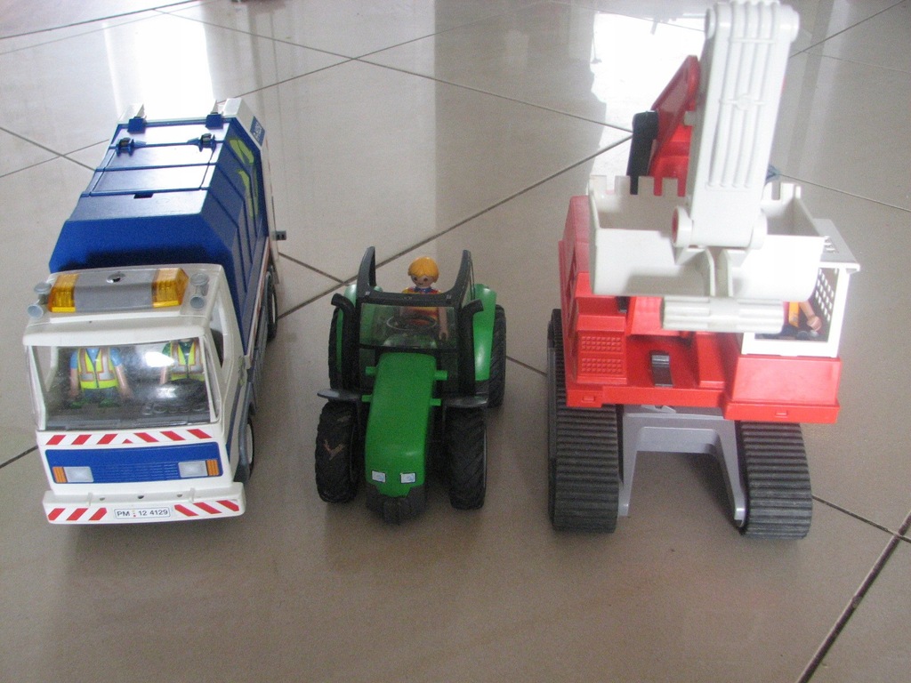 Palymobil śmieciarka, koparka, traktor, ludziki