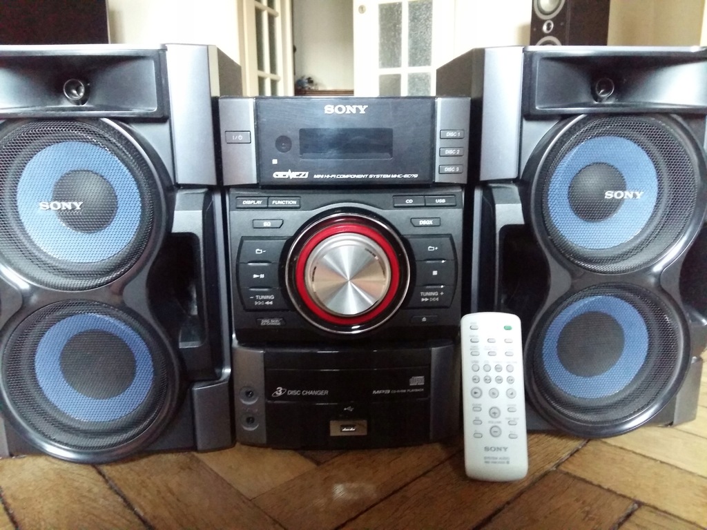 Wieża SONY MHC-EC79 z kolumnami i pilotem STAN BDB