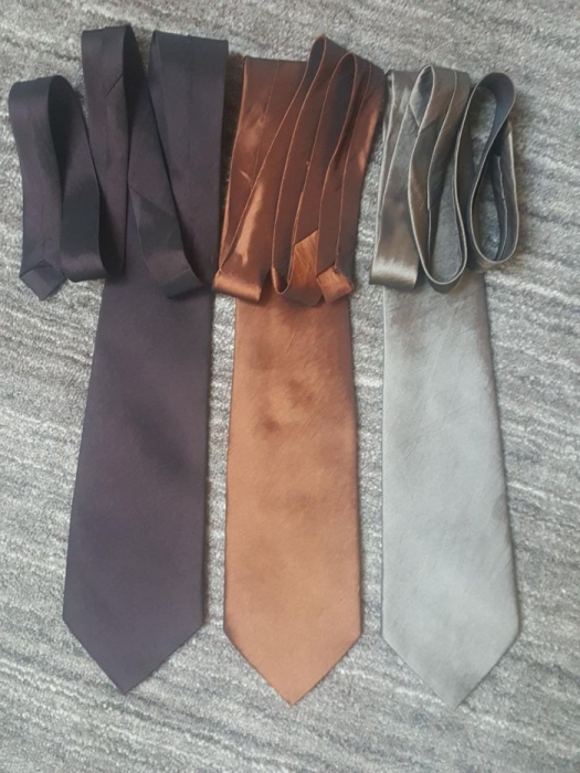 3 jedwabne krawaty w kolorach jesieni