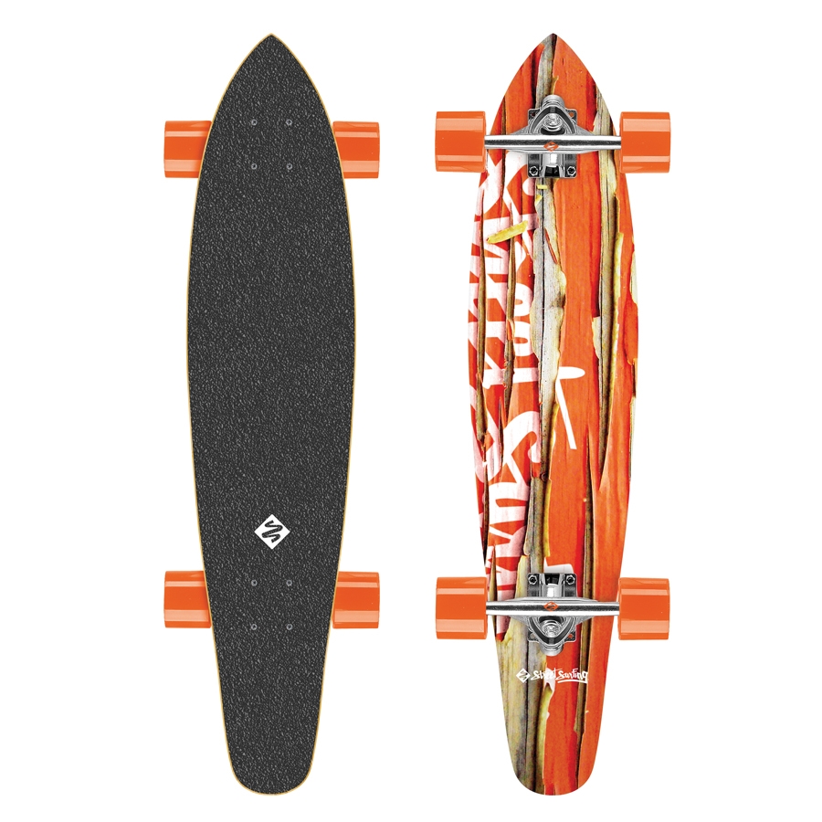 Longboard Street Surfing Kicktail - Damaged Orange