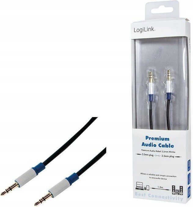 LogiLink Kabel audio premium 3,5mm męski, 1,5m