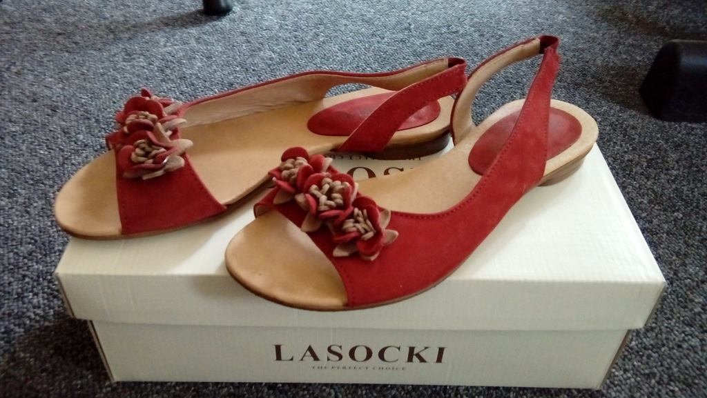 Buty Lasocki sandały bosaki nowe 36 czerwone skóra