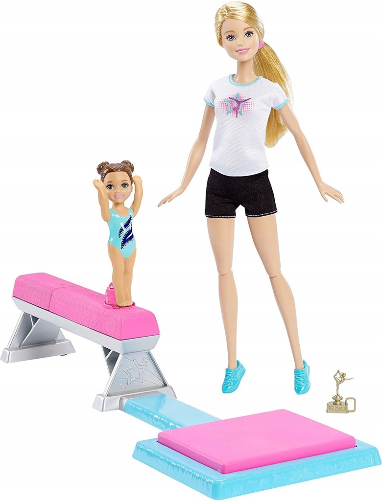 BARBIE Lalka GIMNASTYCZKA Sportowa + Chelsea DMC37 - 7335944686