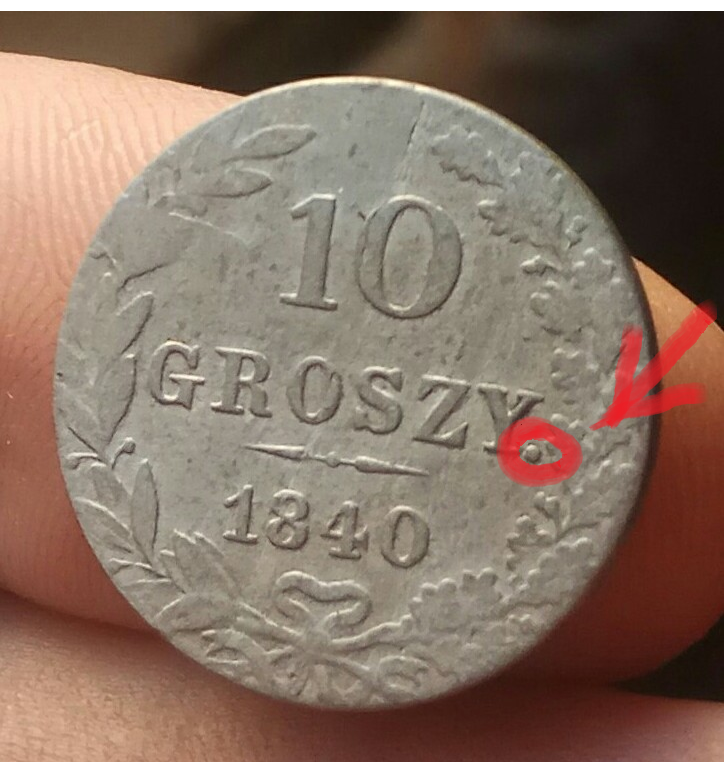 10 groszy 1840 z kropką po GROSZY! Rzadka odmiana