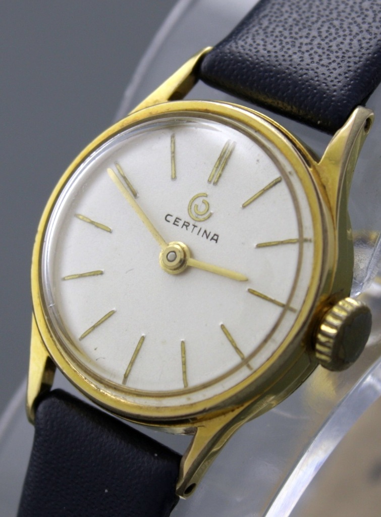Certina złocony zegarek damski Swiss pasek K. Reda