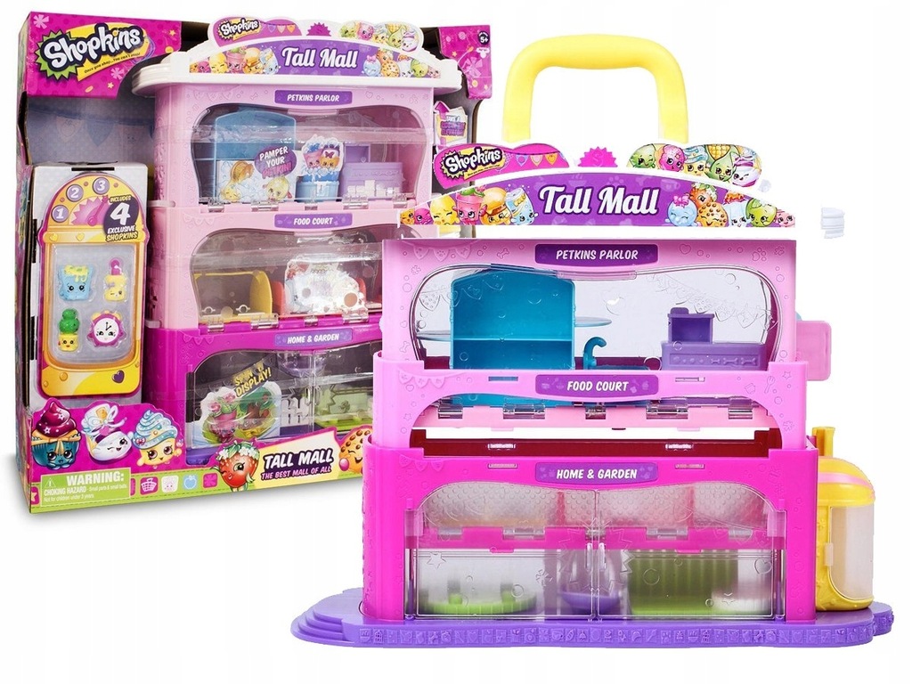 SHOPKINS GALERIA HANDLOWA zestaw +4 figurki UCHWYT