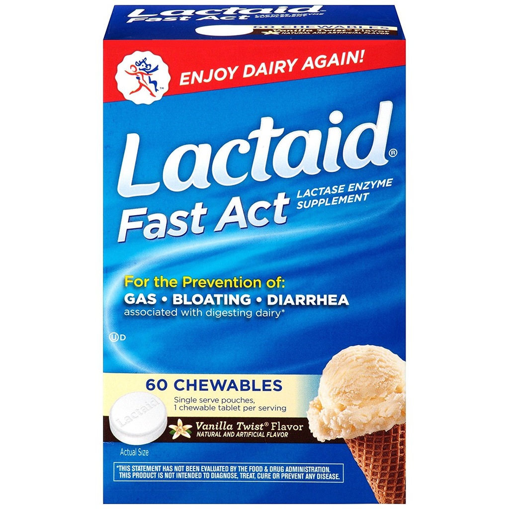 LACTAID LAKTAZA NA NIETOLERANCJĘ LAKTOZY 60 SASZ.