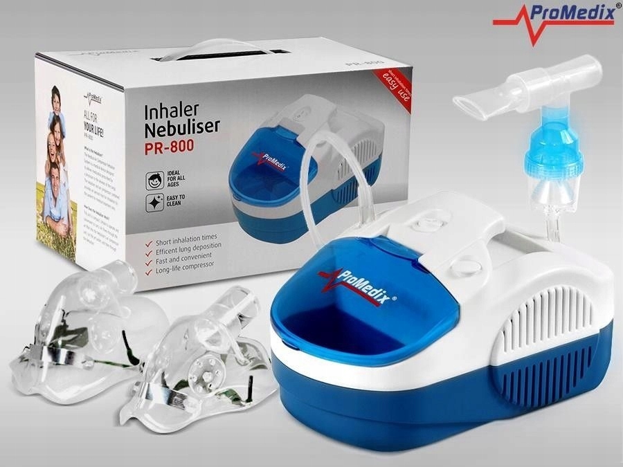 Inhalator zestaw nebulizator, maski, filterki