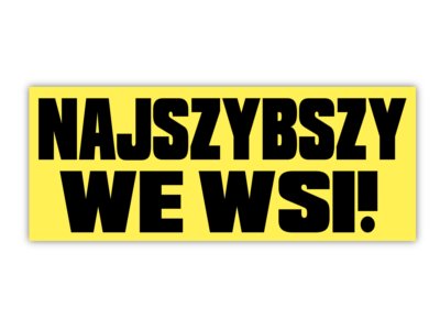 Naklejka NAJSZYBSZY WE WSI śmieszne golf śmieszne
