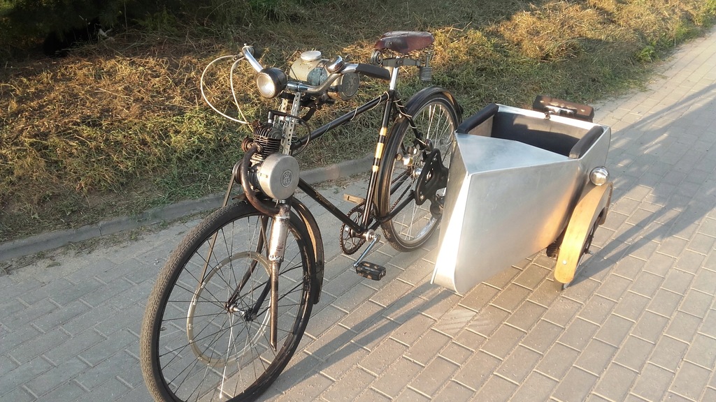 Rower z silnikiem Rex 34 i wózkiem bocznym Rarytas 7511198683