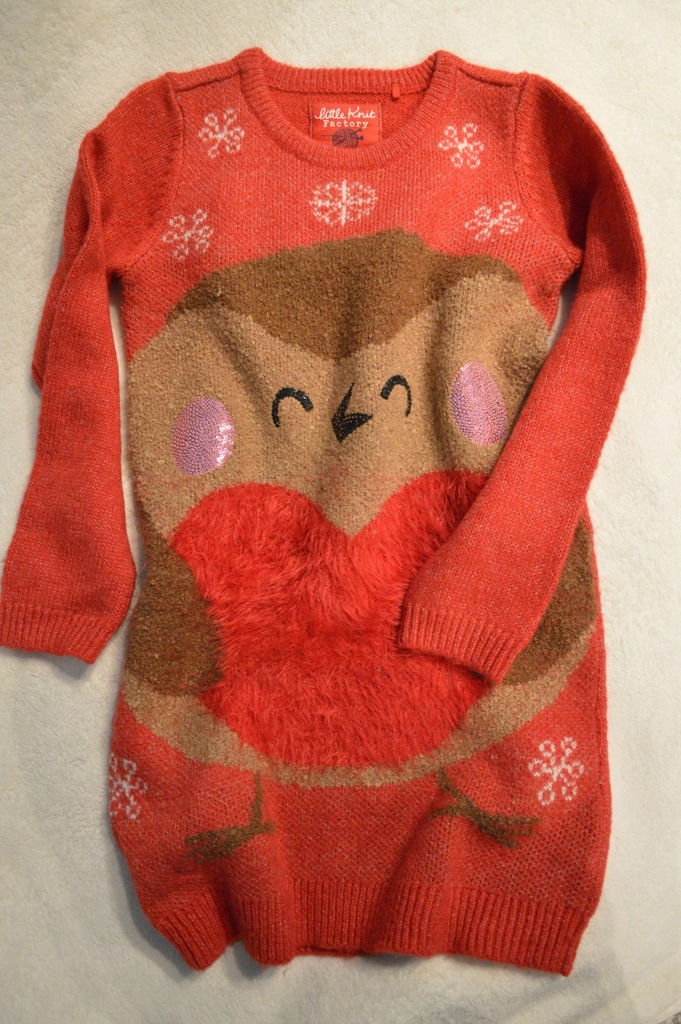 TU świąteczna, ciepła tunika/sweter 8 l, 128, nowa
