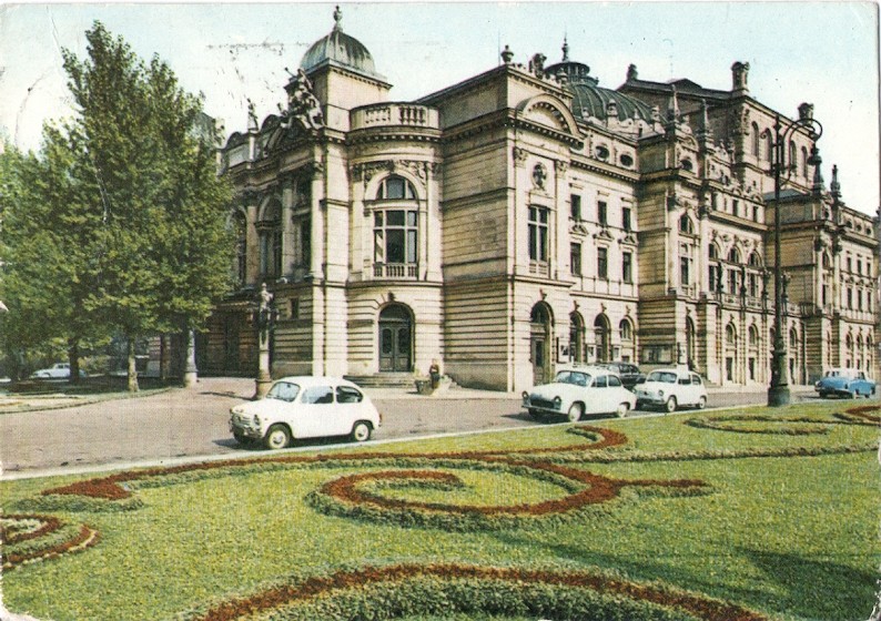 KRAKÓW - TEATR SŁOWACKIEGO + PARKING - 1965R