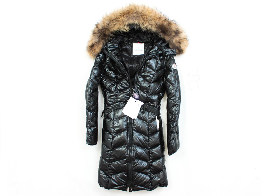 N NEW! Moncler Kurtka Puchowa Damska Futerko roz L