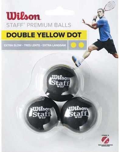 Piłka squash WILSON 3-Pak Double Yellow Dot