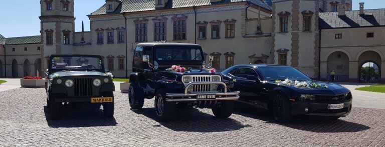 Auto na ślub/wesele. Camaro, Wrangler, Jeepster