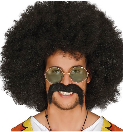PERUKA AFRO LATA 70 80 DISCO DZIECI KWIATY CZARNA