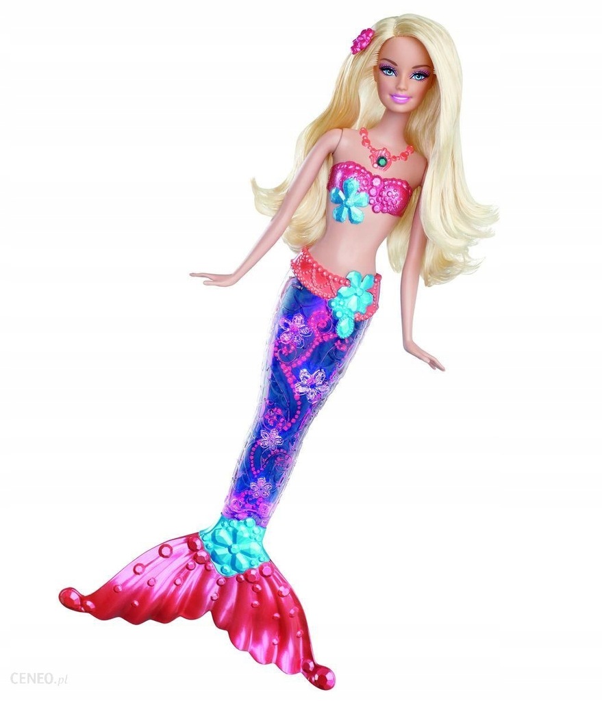 wyprze Barbie Świecąca Syrenka V7046/V7047 Blondyn