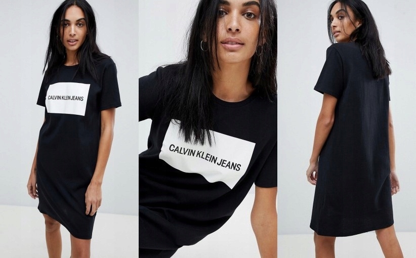 C6D302*CALVIN KLEIN SUKIENKA TYPU T-SHIRT 40 Q01 - 7551727981 - oficjalne  archiwum Allegro