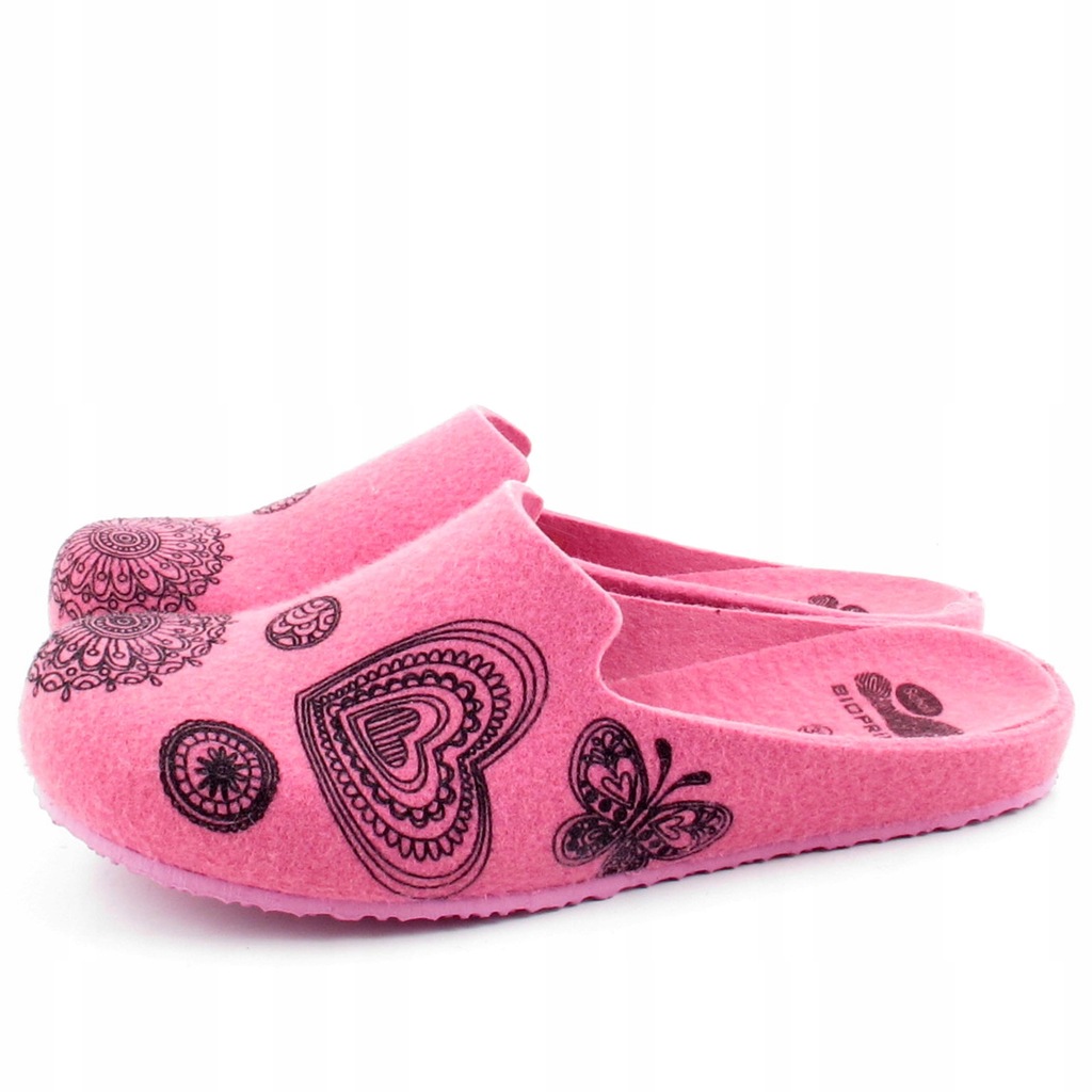 SCHOLL LAYE BIOPRINT różowe pantofle filcowe r 39