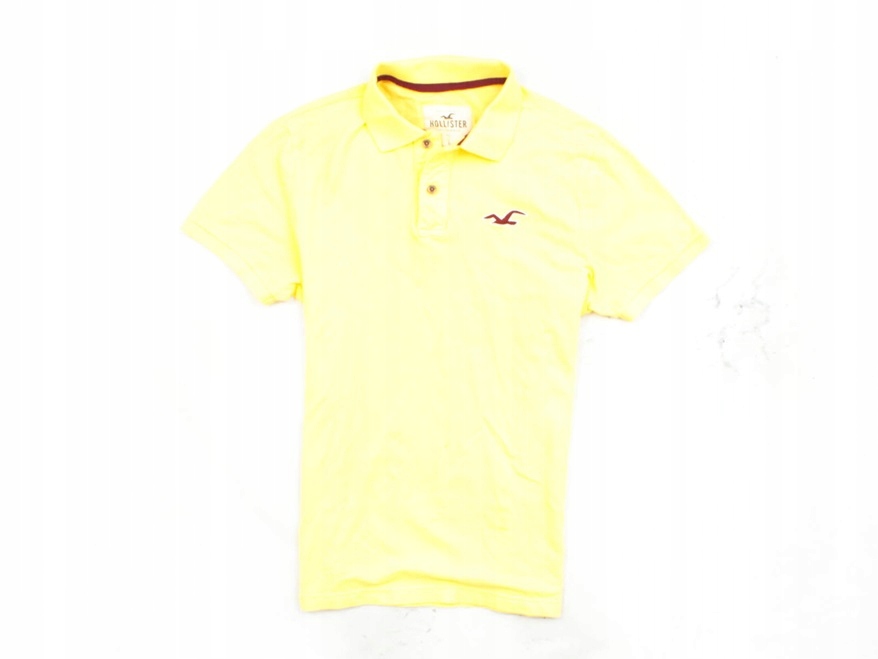 *O Hollister Koszulka Polo Męska Bawełna Żółta r L