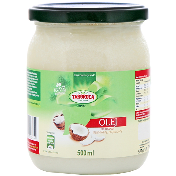 OLEJ KOKOSOWY CZYSTY NATURALNY DO SMAŻENIA 500ML