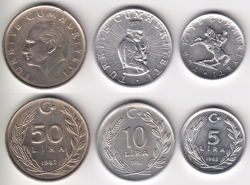 Zestaw monet tureckich