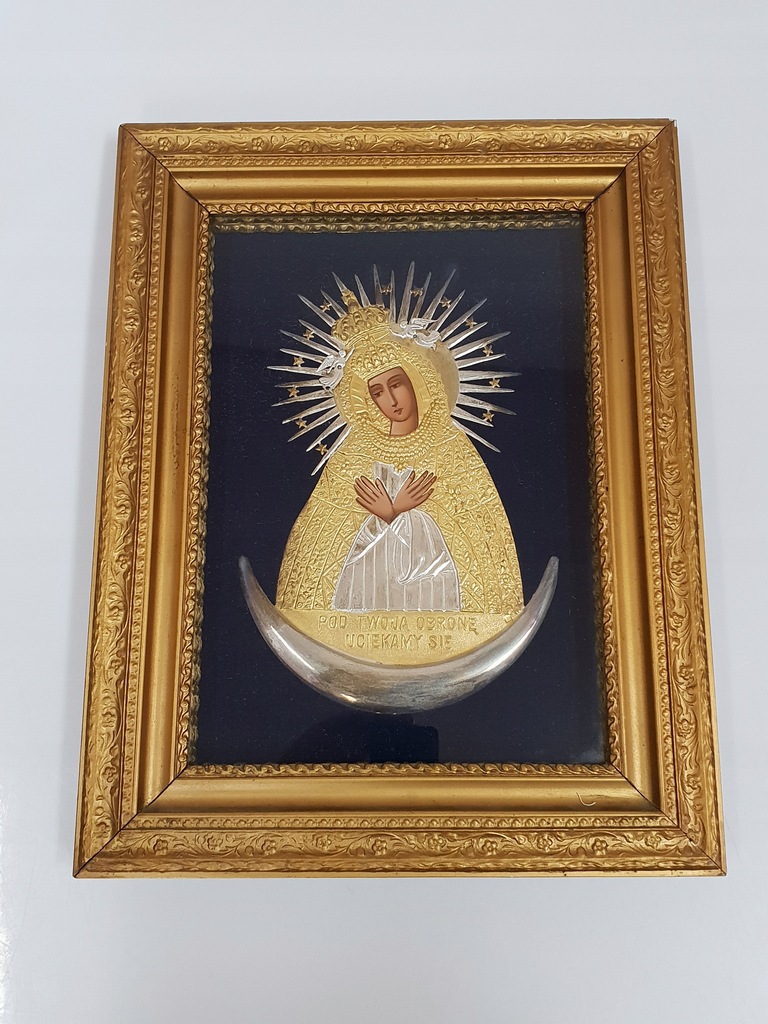 MATKA BOSKA WILEŃSKA RYNGRAF IKONA SREBRO ZŁOCONE