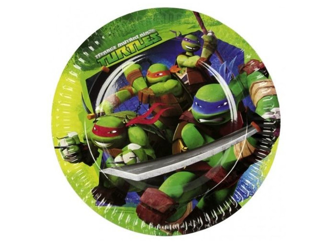 Talerzyki urodzinowe Żółwie Ninja 23cm 8s Urodziny