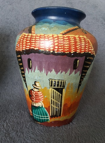 CANDELA Peruwiański wazon ręcznie malowany antyk